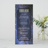 Elegante Night Sky / Space Theme Slim Dinner Menu (Staand voorkant)