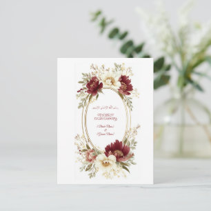 Elegante Nikah Save The Date-ansichtkaart - Maroon Briefkaart