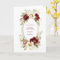 Elegante Nikah-uitnodigingskaart - Maroon bloemenv