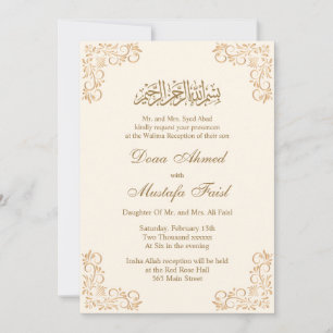 Elegante Nikkah Islamitische Moslim Bruiloft Kaart