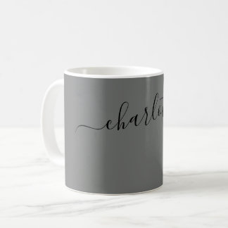 Elegante nikkelkleur moderne naam gepersonaliseerd koffiemok