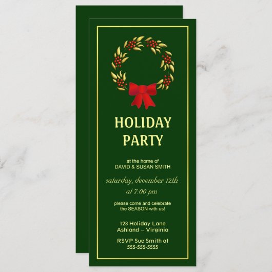 Élégante Noël Fête Invitations (Devant / Derrière)
