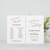 Élégante Noir Or Calligraphie pliée Programme comp (Debout devant)