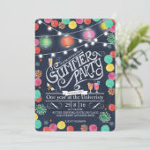 Élégante Noire Fête Lampions Invitation (Debout devant)