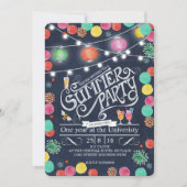 Élégante Noire Fête Lampions Invitation (Devant)