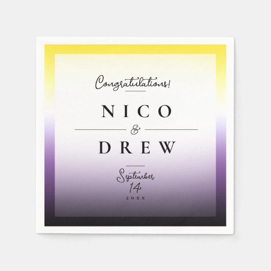 Elegante Nonbinary Pride Bruiloft Servet (Voorkant)