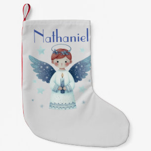 Elegante Noordse Kerstengel Naam toevoegen Kleine Kerstsok