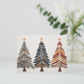 Elegante Nordic Style Weihnachtsbäume Briefkaart (Staand voorkant)
