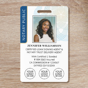 Elegante Notaris Handtekening Agent ID Badge Logo