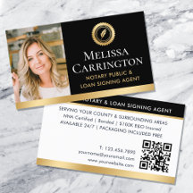 Elegante Notaris Openbare Foto QR Code Goud Zwart
