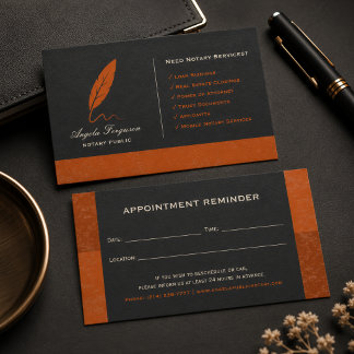 Elegante Notaris Openbare Oranje Afsprakenkaartje