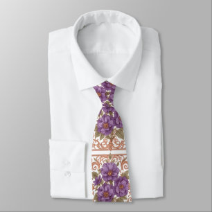 Elegante Nouveau Bloemen Stropdas