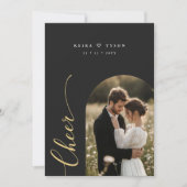 Elégante nouvelle mariée Cheer Script photo carte (Devant)