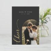 Elégante nouvelle mariée Cheer Script photo carte (Debout devant)