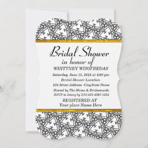 Elégante nuptiale blanc douche Invitation
