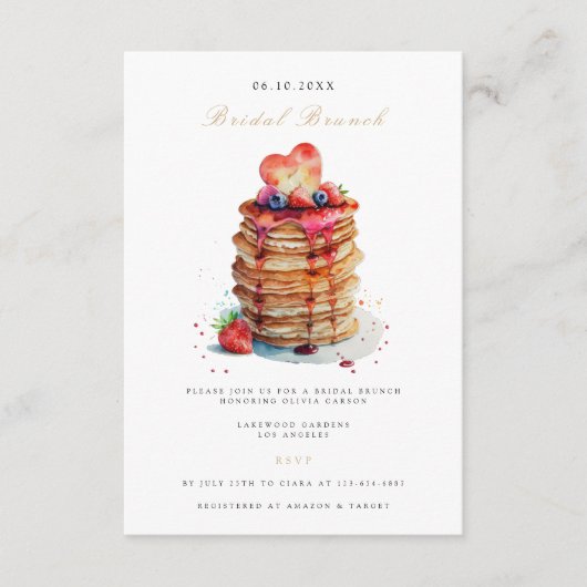 Élégante Nuptiale Brunch Nuptiale Invitation Douch (Devant)