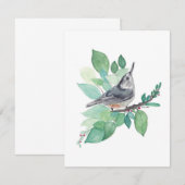 Elegante Nuthatch Waterverf Note Kaart (Voorkant / Achterkant)