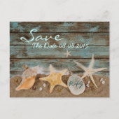 elegante oceaanschelpen strand save the date aankondigingskaart (Voorkant)