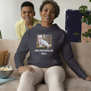 Elegante Oekraïense witte kat op grijze aangepaste Hoodie