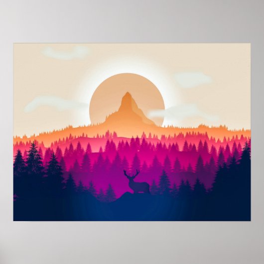 Élégante oeuvre d'Eclipse Paysage | Poster (Devant)