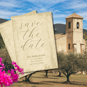 Elegante Off-White Grunge Edge Sla de datum op Save The Date