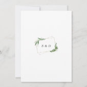 Elegante Oh Ja We Deden Olijf Goud Bruiloft Kaart (Achterkant)