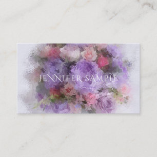 Elegante Oliekleuren Bloemen Kunstwerk Moderne Sja Visitekaartje