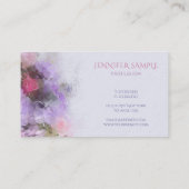 Elegante Oliekleuren Bloemen Kunstwerk Moderne Sja Visitekaartje (Achterkant)