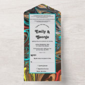 Elegante olieverfschildering in pasteltinten Abstr All In One Uitnodiging (Binnen)