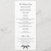 Elegante Olijfblad Crest Trouwdag Vintage Programma (Achterkant)