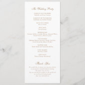 Elegante Olijfeik  krans gouden bruiloft Programma (Achterkant)