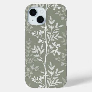 Elegante olijfgroene bloemensilhouet