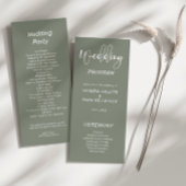 Elegante Olijfgroene bruiloft Flat Programma