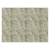 Elegante  olijfgroene toile de jouy bedrukt tafelkleed (Voorkant (Horizontaal))