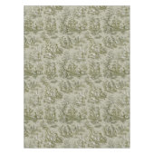 Elegante  olijfgroene toile de jouy bedrukt tafelkleed (Voorkant)