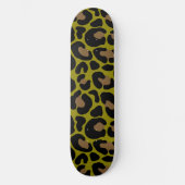 Elegante Olijfgroene & Zwarte Luipaardprint Skateboard (Voorkant)