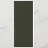 Elegante Olijfhout Groene bruiloft Menu (Achterkant)