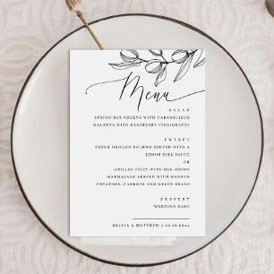 Elegante Olijfschrift bruiloft italiaanse botani Menu