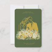 Élégante Olive Botanique Engagement Save The Date (Dos)