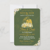 Élégante Olive Botanique Engagement Save The Date (Devant)
