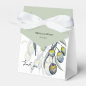 Elegante Olive Branch Waterverf Art Bedankdoosjes (Voorkant Zijde)