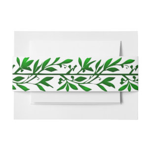 Elegante Olive Leaf Border Invitation bands Uitnodigingen Wikkel