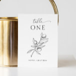 Elégante olive. Mariage italien botanique délicat<br><div class="desc">Mariage italien délicat noir et blanc Numéro de table avec élégante branche d'olivier.</div>