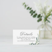 Elegante Olive Spring Wedding Details QR Code Informatiekaartje (Staand voorkant)