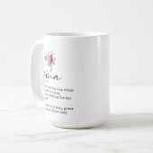 Elégante Oma Définition Floral 15oz Café Mug (Devant gauche)
