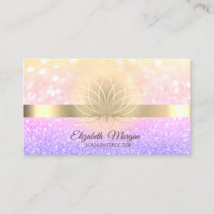 Elegante Ombre Bokeh Goud, Lotus Yogalesgever Visitekaartje