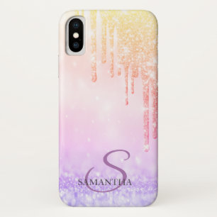Elegante Ombre Glitter Druppels iPhone X Hoesje