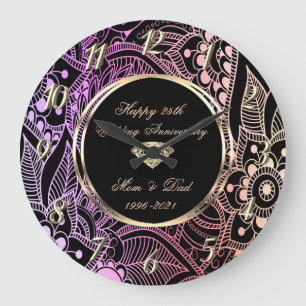 Elegante Ombre Mandala 25e trouwdag Grote Klok