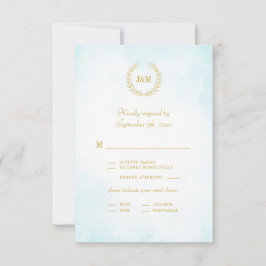 Elegante Ombre Minimalistische Monogram Maaltijdke RSVP Kaartje