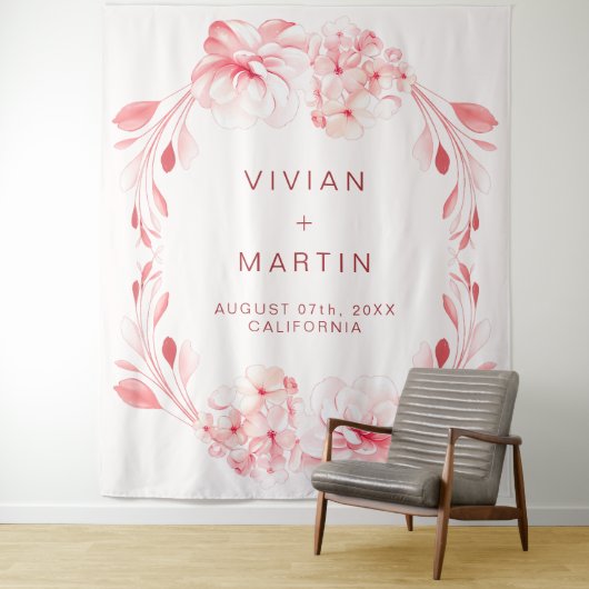 Elegante onberispelijke kersbloesem bruiloft wandkleed (In situ)